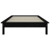 Cadre de lit sans matelas noir 100x200 cm bois massif 