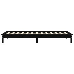 Cadre de lit sans matelas noir 100x200 cm bois massif 