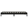 Cadre de lit sans matelas noir 100x200 cm bois massif 