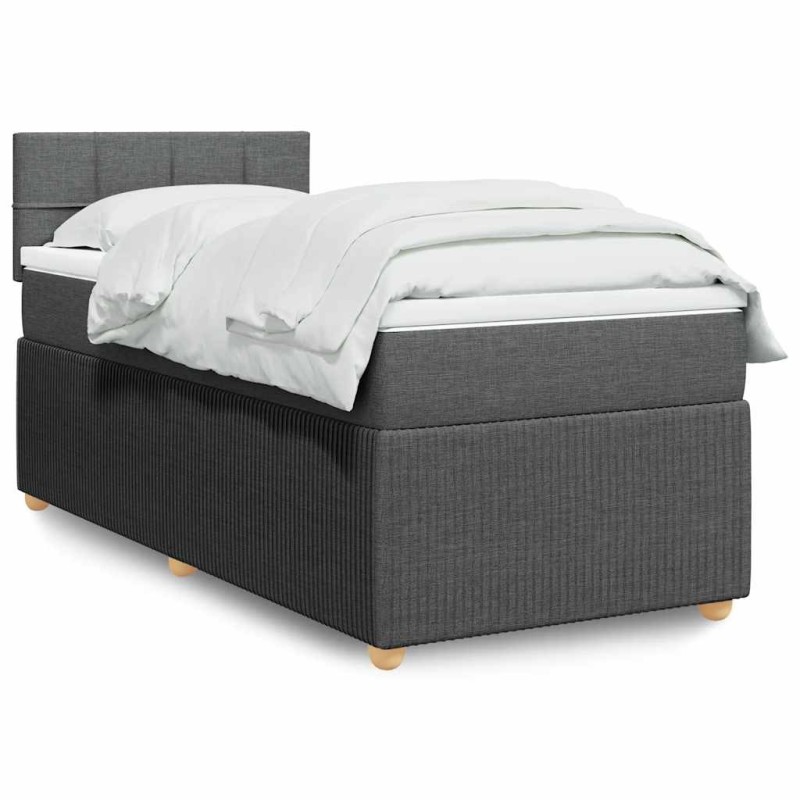Sommier à lattes de lit avec matelas Gris foncé 80x200 cm Tissu 