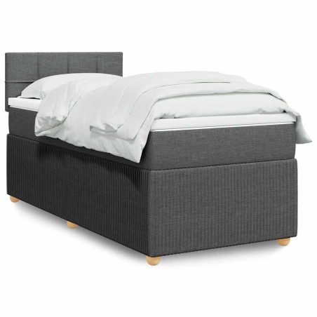 Sommier à lattes de lit avec matelas Gris foncé 80x200 cm Tissu 