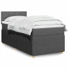 Sommier à lattes de lit avec matelas Gris foncé 80x200 cm Tissu 