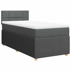 Sommier à lattes de lit avec matelas Gris foncé 80x200 cm Tissu 