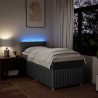 Sommier à lattes de lit avec matelas Gris foncé 80x200 cm Tissu 