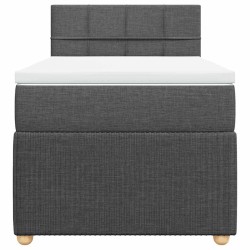 Sommier à lattes de lit avec matelas Gris foncé 80x200 cm Tissu 