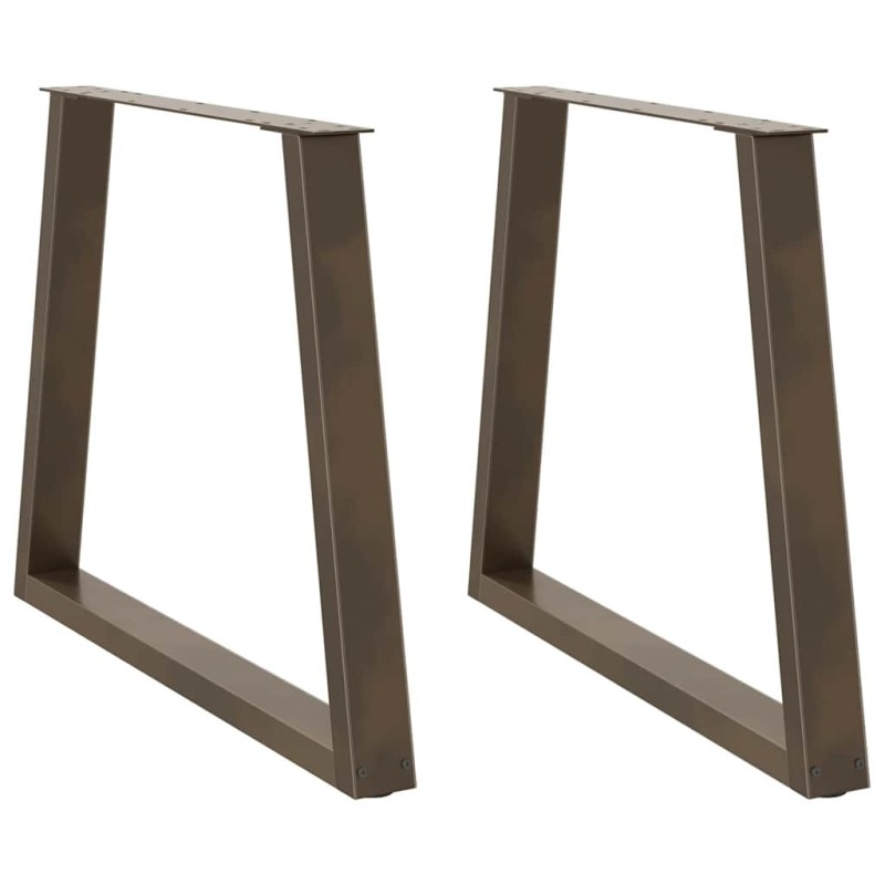 Pieds de table à manger en forme de V, 2 pièces, acier naturel, 70 x (72-73,3) cm 