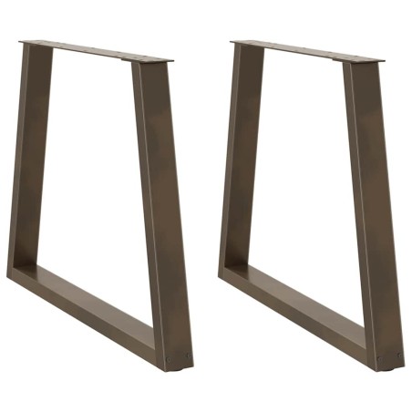 Pieds de table à manger en forme de V, 2 pièces, acier naturel, 70 x (72-73,3) cm 