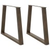 Pieds de table à manger en forme de V, 2 pièces, acier naturel, 70 x (72-73,3) cm 