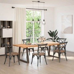 Pieds de table à manger en forme de V, 2 pièces, acier naturel, 70 x (72-73,3) cm 