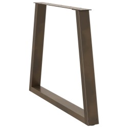 Pieds de table à manger en forme de V, 2 pièces, acier naturel, 70 x (72-73,3) cm 
