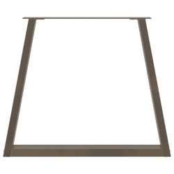Pieds de table à manger en forme de V, 2 pièces, acier naturel, 70 x (72-73,3) cm 
