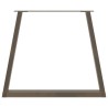 Pieds de table à manger en forme de V, 2 pièces, acier naturel, 70 x (72-73,3) cm 