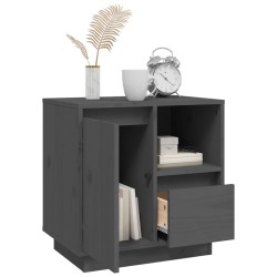 Tables de chevet 2 pcs Gris 50x34x50 cm Bois de pin massif 