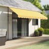 Tissu de remplacement de cantonnière d’auvent jaune blanc 4 m 