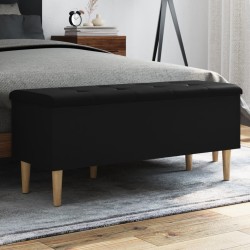 Banc de rangement noir 102x42x46 cm bois d'ingénierie 