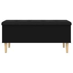 Banc de rangement noir 102x42x46 cm bois d'ingénierie 