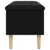 Banc de rangement noir 102x42x46 cm bois d'ingénierie 