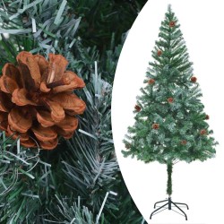 Arbre de Noël artificiel pré-éclairé/boules pommes de pin 180cm 
