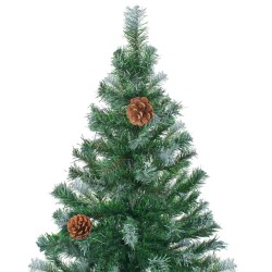 Arbre de Noël artificiel pré-éclairé/boules pommes de pin 180cm 