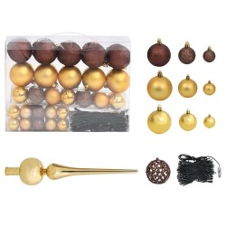 Arbre de Noël artificiel pré-éclairé/boules pommes de pin 180cm 