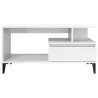 Table basse Blanc brillant 90x49x45 cm Bois d'ingénierie 