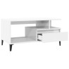Table basse Blanc brillant 90x49x45 cm Bois d'ingénierie 