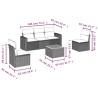 Salon de jardin avec coussins 6 pcs beige résine tressée 