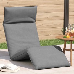 Chaise longue pliante gris 175x54x8,5 cm tissu oxford 