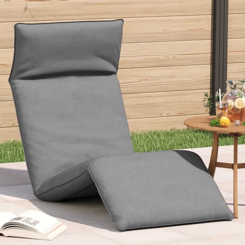 Chaise longue pliante gris 175x54x8,5 cm tissu oxford 