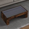 Table basse avec LED infini chêne fumé 90x50x30 cm 
