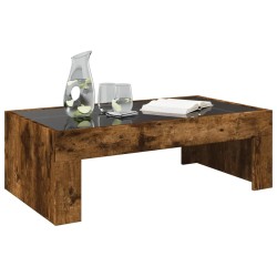 Table basse avec LED infini chêne fumé 90x50x30 cm 