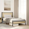 Cadre de lit en métal sans matelas chêne sonoma 107x203 cm 