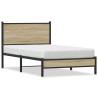 Cadre de lit en métal sans matelas chêne sonoma 107x203 cm 