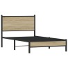 Cadre de lit en métal sans matelas chêne sonoma 107x203 cm 