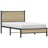 Cadre de lit en métal sans matelas chêne sonoma 107x203 cm 
