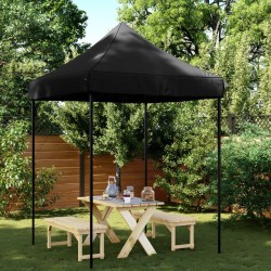 Tente de réception pliable escamotable noir 200x200x306 cm 