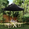 Tente de réception pliable escamotable noir 200x200x306 cm 