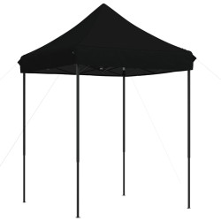 Tente de réception pliable escamotable noir 200x200x306 cm 