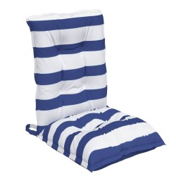 Coussins de chaise à dossier bas lot de 6 rayures bleu/blanc 