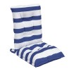 Coussins de chaise à dossier bas lot de 6 rayures bleu/blanc 