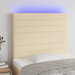 Tête de lit à LED Crème 100x5x118/128 cm Tissu 