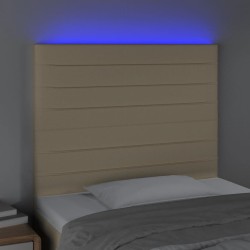 Tête de lit à LED Crème 100x5x118/128 cm Tissu 