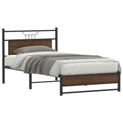 Cadre de lit sans matelas chêne marron 107x203 cm 