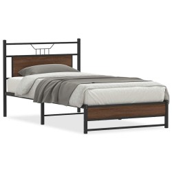 Cadre de lit sans matelas chêne marron 107x203 cm 