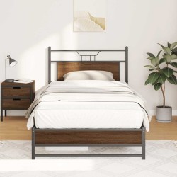 Cadre de lit sans matelas chêne marron 107x203 cm 