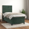 Sommier à lattes de lit avec matelas Vert foncé 90x200 cm 