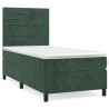 Sommier à lattes de lit avec matelas Vert foncé 90x200 cm 