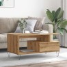 Table basse chêne artisanal 90x49x45 cm bois d'ingénierie 