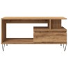 Table basse chêne artisanal 90x49x45 cm bois d'ingénierie 