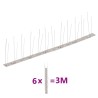 Ensemble de 6 pointes à 2 rangées contre oiseaux Inox 3 m 